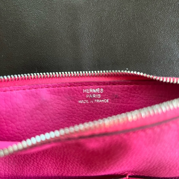 HERMES Dogon Duo Bi-color Suede Eversoft Chocolate/Rose wallet - Picture 9 of 12